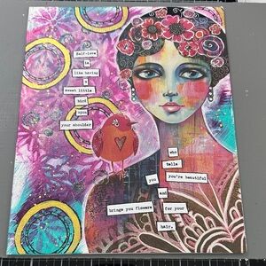 8x10 Colorful Abstract Portrait Art Panel Print